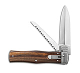 Image of Mikov 241 Predator Leverlock Automatic Knife Saw Wood 3.7 Polish 27737DD6