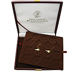 Image of Miscellaneous Collectible Coin Display with Brown Faux Leather Box