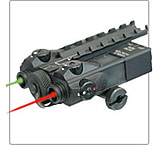 Image of Morovision DBAL Visible Laser 635nM, Infrared Laser 835nM, Short or Long Top Rail, Quick Release Throw Lever Mount or Knurled Thumb Screw Mount