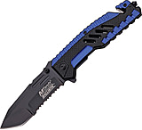 Image of Mtech Rescue Linerlock A/O Blue Folding Knife