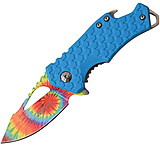 Image of Mtech Tie Dye Framelock Blue Assisted Opening Folding Knife
