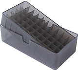 MTM Slip-Top Ammo Box 50 Round Square Hole 38 - 357, Clear Smoke E50-38-41