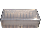 MTM Slip-Top Ammo Box 50 Round Square Hole 41 - 44, Clear Smoke E50-45-41