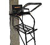Image of Muddy Huntsman Ladderstand, 1-1in Ratchet Strap, Stabilizer Straps, Adjustable Support Bar, Full Body Arrest Harness, Adjustable Padded Shooting Rail that flips back, Black/Camo