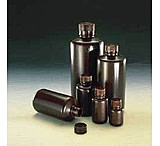 Image of Nalge Nunc Boston Round Bottles, Amber, High-Density Polyethylene, Narrow Mouth, NALGENE 2004-9125, Pack of 12