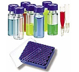 Image of Thermo Scientific Target DP 9-425 Screw-Thread Vials, Thermo Scientific C4000-194W Preassembled Vial Kits Amber Vials With Id Patch