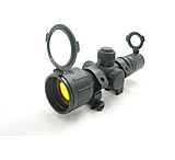 Image of NcSTAR Illuminated Compact Rifle Scope - 3-9x42E Ill. Comp. Rubber Coated Scope / Ring / Ruby SECR3942R Rifle Scope