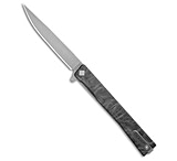 Image of Ocaso Knives Ocaso Solstice Liner Lock Knife Topo Engraved Black Titanium 3.5 Satin 747AFE91