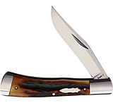 Image of Old School Knifeworks Ruple 1 Trapper Amber Stag Folding Knife