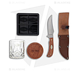 Image of Old Timer Schrade Ot Whiskey Glass Set &amp; 3.50in Fixed Blade Knife