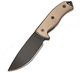 Image of Ontario Knife RAT-5 10.5in Fixed Blade Knife, Tan Canvas Micarta Handle, Cordura Sheath