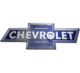 Image of Open Road Brands Die Cut Emb Tin Sign Chevrolet Bowtie Blue