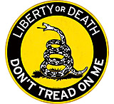 Image of Open Road Brands Die Cut Emb Tin Sign Don't Tread On Me Ylw