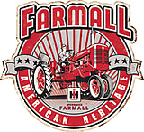 Image of Open Road Brands Die Cut Emb Tin Sign Farmall American Hrtg