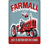 Image of Open Road Brands Die Cut Emb Tin Sign Farmall Life Is Bettr