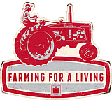 Image of Open Road Brands Die Cut Emb Tin Sign Farmall Living