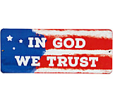 Image of Open Road Brands Die Cut Emb Tin Sign In God We Trust