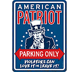 Image of Open Road Brands Die Cut Emb Tin Sign Patriot Parking