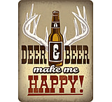 Image of Open Road Brands Embossed Tin Sign Deer And Beer 9.5&quot;x13&quot;