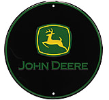 Image of Open Road Brands Embossed Tin Sign John Deere Black 12&quot;x12&quot;