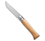 Image of Opinel Knives No. 09 Olive Wood Folding Knife Stainless 3.50 Satin 8AC02B7B