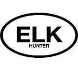 Image of Outdoor Decals Elk Hunter Oval 6"x3" Black On White
