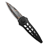Image of Paragon Warlock Enchanter Knife Skeletonized Black Aluminum 3.8 Damascus 81912969