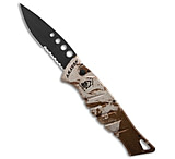 Image of Piranha Knives Piranha Amazon Automatic Knife Desert Camo Tactical 3.45 Black Serr 1CC255D0