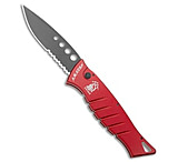 Image of Piranha Knives Piranha Amazon Automatic Knife Red Tactical 3.45 Black Serr 771E8D06
