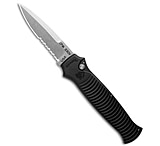 Image of Piranha Knives Piranha Bodyguard Automatic Knife Black 3.3 Stonewash Serr EDC4E04A