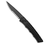 Image of Piranha Knives Piranha Crossfire Automatic Knife Black Aluminum 3.1 Black Serr P-23BKTS 3EDB1321