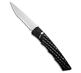Image of Piranha Knives Piranha Crossfire Automatic Knife Black Aluminum 3.1 Mirror Serrated P-23BKS FC48D430