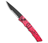 Image of Piranha Knives Piranha Crossfire Automatic Knife Pink Aluminum 3.1 Black Serrated P-23PKTS FB89E369