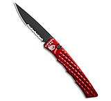 Image of Piranha Knives Piranha Crossfire Automatic Knife Red Aluminum 3.1 Black Serrated P-23RTS 8C2188FA