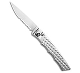 Image of Piranha Knives Piranha Crossfire Automatic Knife Silver Aluminum 3.1 Mirror Serrated P-23SS 50E09128
