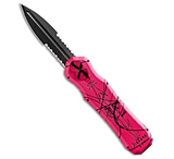 Image of Piranha Knives Piranha Excalibur OTF Automatic Knife Pink Tactical 3.2 Black Serr 08DE74A8