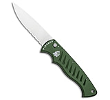 Image of Piranha Knives Piranha Green P-1 Pocket Automatic Knife 3.2 Mirror Serr EA04C5D1