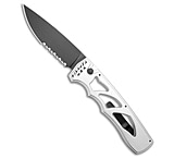 Image of Piranha Knives Piranha MagnaRaptor Automatic Knife Silver Aluminum 3.4 Black Serrated 6D449D3D