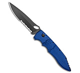 Image of Piranha Knives Piranha Mini Predator Blue Tactical Automatic Knife 3.5 Black Serr 872494AD