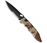 Image of Piranha Knives Piranha Mini Predator Desert Camo Tactical Automatic Knife 3.5 Black Serr 181A37D7