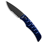 Image of Piranha Knives Piranha Paradox Automatic Knife Blue Aluminum 3.1 Black Serrated P-24BTS 86EF3D44