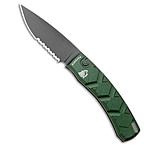 Image of Piranha Knives Piranha Paradox Automatic Knife Green Aluminum 3.1 Black Serrated P-24GTS 1C9F3CE3