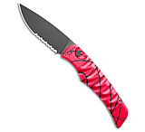 Image of Piranha Knives Piranha Paradox Automatic Knife Pink Aluminum 3.1 Black Serrated P-24PTS FB3EFEA8