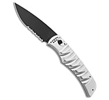 Image of Piranha Knives Piranha Paradox Automatic Knife Silver Aluminum 3.1 Black Serrated P-24STS 5A993957