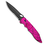 Image of Piranha Knives Piranha Predator Tactical Automatic Knife Pink 4.1 Black Serr F7F5631F