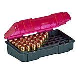 Plano Handgun Ammo Case with Hinged Cover, 9mm, 50 count, Dark Gray/Transparent Rose, PMC122450