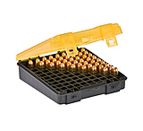 Plano Handgun Ammo Case with Hinged Cover, 9mm, 100 count, Dark Gray/Transparent Amber, PMC122400