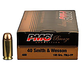 PMC Ammunition Bronze .40 S&amp;W 165 Grain Full Metal Jacket Brass Cased Pistol Ammunition