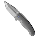 Image of PMP Knives Berserker Frame Lock Knife Gray/Blue Titanium 3.5 Stonewash BA75F38C
