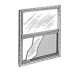Image of POCAHONTAS ALUMINUM COMPANY Pac Vertical Aluminum Sliding Window - 30-1/4in x 58-5/8"